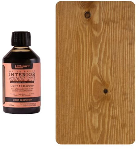 Littlefair's Holzlasur 250ml - Holzlasur Innen - Holz Lasur Für Natürliche Holzmaserung - Wasserbasierte Wood Stain - Schnell Trocknend & Umweltfreundlich - Farbe: Helles Palisander