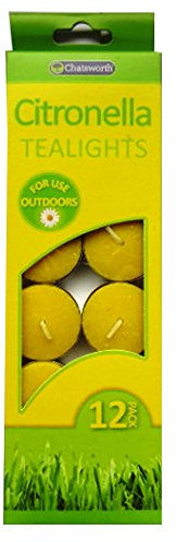 Lot de 12 bougies chauffe-plat à la citronnelle