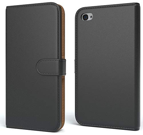 EAZY CASE Tasche kompatibel mit iPhone 4 / 4S Schutzhülle mit Standfunktion Klapphülle im Bookstyle, Handytasche Handyhülle Flip Cover mit Magnetverschluss und Kartenfach, Kunstleder, Schwarz