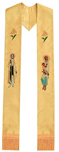 BLESSUME Katholische Kirche Priester Massenstola, Klergie-Stola. - Gold - Einheitsgröße