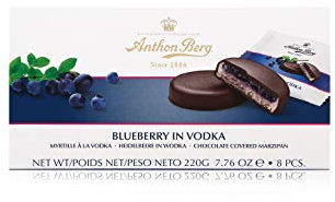 Anthon Berg - Pasta de mazapán, arándanos en vodka, 220 g