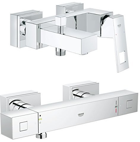 GROHE Eurocube Einhand-Wannenbatterie 23140000 + GROHE Grohtherm Cube Brausethermostat 34488000