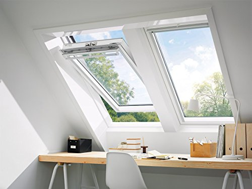 VELUX GGL CK04 2070Q White Paint Enhanced Security Centre Pivot Roof Window 55x98cm