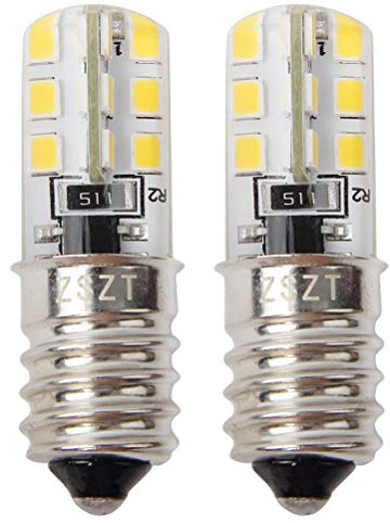 ZSZT Bombillas de nevera E14 LED 2W (equivalente incandescente de 10-25W) Blanco Cálido 3000K, Diseño impermeable, 2 unidades