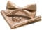 JEMYGINS Paisley Fliege und Einstecktuch mit Manschettenknöpfe Sets für Herren, Gold, M