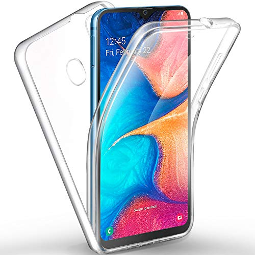 AROYI Hülle Kompatibel mit Samsung Galaxy A20e Hülle 360 Grad Handyhülle, Silikon Crystal Full Schutz Cover Hart PC Zurück mit Weich TPU Vorderseite Vorne und Hinten Schutzhülle 5.8 Zoll