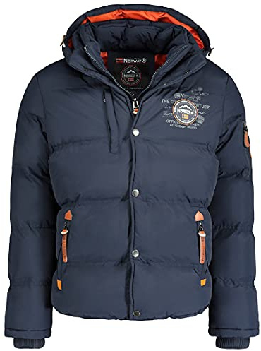Geographical Norway Herren Parka Jacke Verveine Kapuze Patches WU5932H/GNO Größe S Farbe navy
