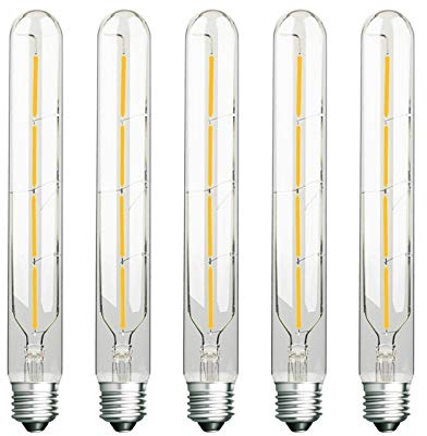 ZFQ Vintage Design LED Lampe E27 T30 4W, Edison Retro Glühbirne, 6500K Kaltweiß, 400LM, Flimmerfrei Nicht Dimmbar, 360° Abstrahlwinkel, zur Stimmungsbeleuchtung Dekorative Beleuchtung, 5 Stück