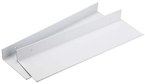 SUMNACON Wandmontierte schwebende Regale, Aluminiumlegierung, Wandregal, Badezimmer-Organizer, Regale, Heimdekoration, Regal für Wohnzimmer, Büro, Schlafzimmer, Badezimmer, Küche (40 cm, weiß), 2