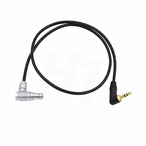HangTon Audio Cable 3.5mm 1/8'' TRS to 6 Pin for ARRI Alexa 35 Alexa Mini LF Camera, Right Angle Connectors