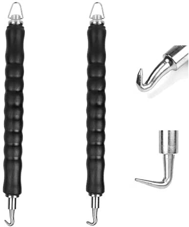 SHANQIAN 2PCS Torsadeuse Fil de Fer, Ligature Fer a Beton, Twister Crochet Droits et Torsadeuse de Fil Courbes Outils Pour Lien a Boucle Fer a Beton