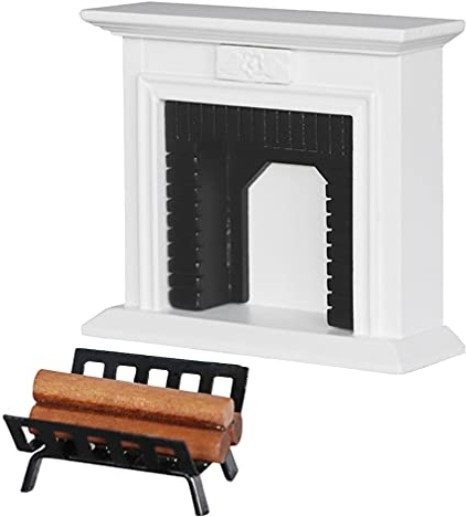 Healifty Puppenhaus Kamin 1 12 mit Brennholz Mini Kamin Miniatur Möbel Modell Spielzeug 1: 12 Puppenhaus Schlafzimmer Wohnzimmer Zubehör Mikrolandschaft Dekoration