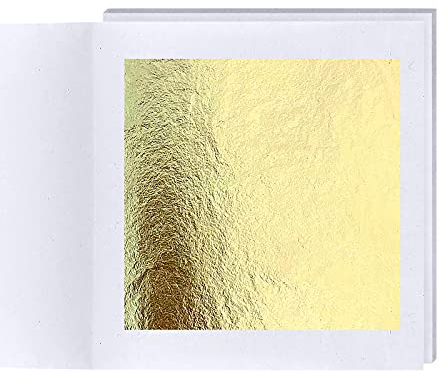 Echte Blattgold Essbar 24 Karat Goldfolie 4.33 * 4.33cm zum Basteln Lebensmittel Kuchen Backen Torten Dekorfolie Kunsthandwerk 30 Sheets