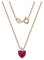 MAISON GIOIELLI FIRENZE - OHANA Collana in Argento 925 Placcato Oro con Cuore Zirconia Colorata, Collana Donna con Cuore con Chiusura a Moschettone, Ipoallergenica, Antigraffio e Waterproof (rosa)