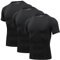 AMZSPORT Maglietta a Compressione da Uomo, a Maniche Corte, Funzionale, Cool Dry, per Allenamento e Corsa, 112025-nero (Confezione da 3), L