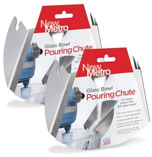 New Metro Design 2PC-GL Set of 2 Pouring Chute for Glass Stand Mixer Bowls, works with KitchenAid Tilt-Head Glass Mixer Bowl