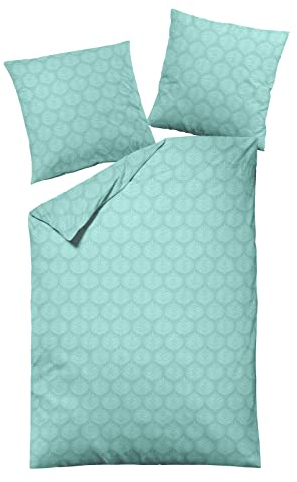 PremiumShop321 Melange-Flanell-Bettwäsche 100% Baumwolle 1036-041 Mint (155x220 / 80x80)