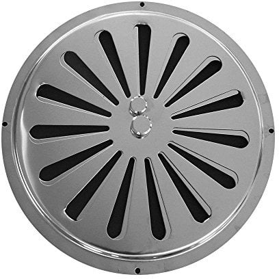 Rejilla de Ventilación Circular Regulable Inox AISI 316 – Rejilla Redonda en Acero Inoxidable para Aire Convección – Abierta y Cerrada para Techo o Pared. (Diámetro: 19,5 cm)