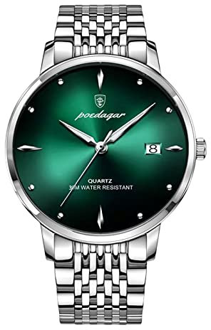 rorios Lässig Herren Uhren Analogue Quartz Uhr Kalender Wasserdicht Armbanduhr für Männer