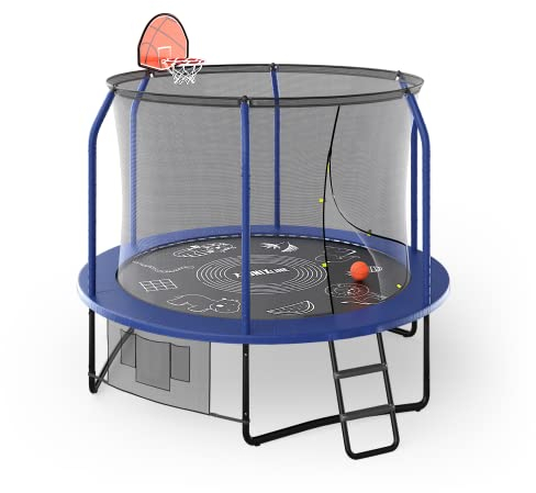 Unix Line Supreme Game Outdoor Trampoline for Children and Adults, Safety Tested (CE). Premium Equipment Set Included, Ready-to-Draw Permatron™ (USA) Jumping matt.