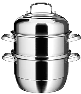VENTION Steamer Cooking 32cm, 3 Tier Steamer, Large Steamer for Induction Hob