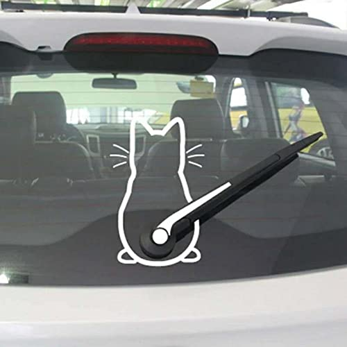 Katzen Wischer Aufkleber - Reflektierend Scheibenwischer Lustiger Cartoon Kätzchen Schwanz Auto Wasserdicht Heckscheibe Tier Cat für Wand Laptop Handy, 30cmx20cm