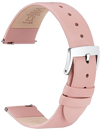 OTTOODY Leder Uhrenarmbänder 12mm 14mm 16mm 18mm 20mm 22mm Armband, Schnellverschluß Eleganten & Ultraweiches Leder Uhrenarmband für Damen Herren, Hochwertige Ersatz Leder Armband für Uhr & Smartwatch
