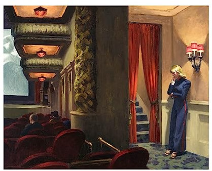ZZPT Edward Hopper Wandkunst – New York Filmgemälde Druck Poster – Coole Original Heimdekorationen für Büro, Wohnzimmer, Schlafzimmer ungerahmt – Hyperrealismus Ölgemälde Bild (30 x 38 cm)