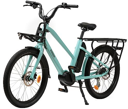 Nilox C2, Ebike Cargo Mid, Bici Elettrica Fino a 15 kg Anteriori e 50 kg Posteriori, Autonomia fino a 60 km, Motore BAFANG M400 250W, Batteria 13 Ah 468 Wh, Freni idraulici e cambio SHIMANO 7 velocità