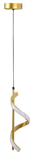 Garosa Moderne Spiralförmige LED-Pendelleuchte, Inselleuchte, LED-Hängelampe, Wohnzimmerbeleuchtung für Wohnzimmer, Schlafzimmer, Küchenspüle (Gold) (Warmes Licht)
