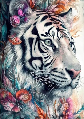 Daisen Art Tiger Diamond Painting Kits,Diamant Painting Erwachsene,DIY 5D Diamont Painting Set for Gift Home Wall Decor(30x40cm)