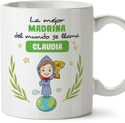 MUGFFINS Tazas Personalizadas para MADRINA - En Español - Eres Mejor del Mundo - 11 oz / 330 ml - Regalo personalizable original y divertido