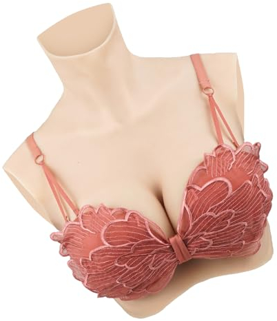 KUMIHO Silicone Breast Forms Realistic Breastplate 8G Breast Forms for Crossdressers Cosplay Drag Queen C Cup Ivory White