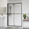 Aquariss 1200x1900mm Sliding Single Shower Enclosure for Wetroom Cubicle with 6mm Easy Clean Glass Shower Screen Door Black