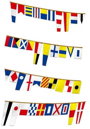 Flaggen für Seeschilder – Set von 40 Stück für Haus/Boot/Schiff, einzelne Flaggen 14 x 45 cm oder 14 x 22 cm, maritimes Thema