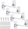 HIYAA 4 Pack UPVC Window Safety Locks, Child/Pet Proof with Key, White, Rectangle, Edge Bumper, Window Lock