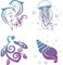GORGECRAFT 4 Pegatinas para Ventana de Animales Marinos Pegatinas Estáticas para Puerta Corredera de Cristal Película de Alerta de Vinilo para Dormitorio Baño Anticolisión Criaturas Oceánicas Peces