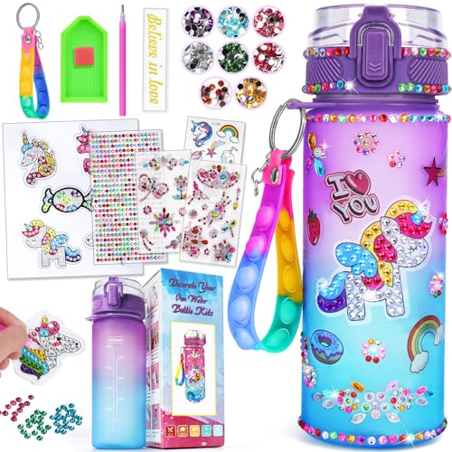 Regalos para niñas 5 6 7 8 9 años: botella de agua manualidades niñas 6-10 años unicornio niña juguete 4-6-8 años botella de agua juego de manualidades diamante niños a partir de 6 8 12 años ideas de