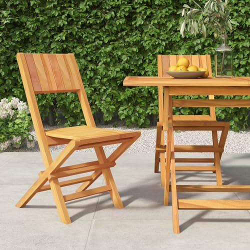 Bulliing Gartenstühle 2 STK. Klappbar 47x61x90 cm Massivholz Teak