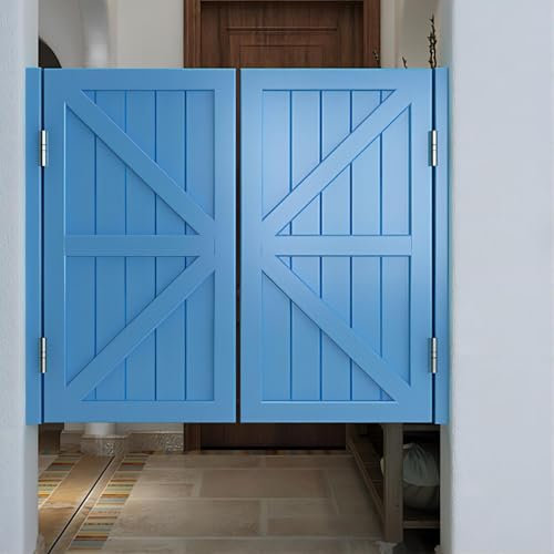 Schwingtüren for Salons, halbhohe Cafétüren for Emporium-Toilettenkorridore, Schwingtür im Western-Stil im Landhausstil mit Beschlägen(Light blue,W100cm/39.4in)