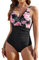 Tuopuda Bañadores Mujer Reductor Barriga Bañador Push up con Relleno V-Cuello Trajes de Baño Una Pieza Monokini Bañador Natacion Surf Swimwear para Playa Piscina Vacaciones, Negro-D, XL