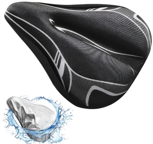 GOHHME Coprisella Bici con Rivestimento Impermeabile Imbottitura in Gel ad Alta Densità Traspirante Design antiscivolo per la stabilità Ammortizzazione Efficace per Ridurre il Dolore Cyclette