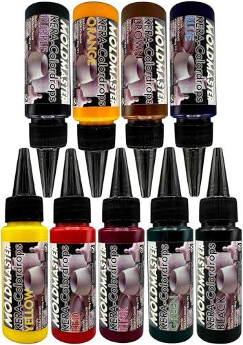 Dipoxy KERA-Colordrops-MoldMaster-RED, 50ml Extrem hoch konzentrierte Pigment Farbpaste Farbmittel für Gießpulver, Gips, Wandfarben auf Wasserbasis