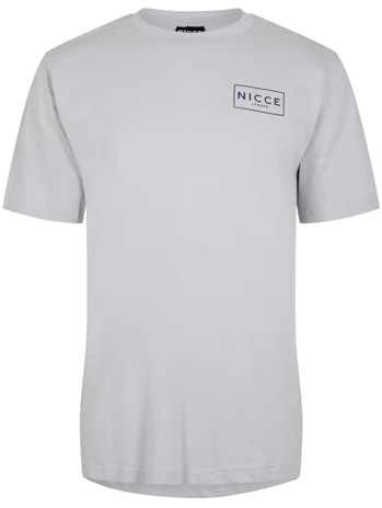 Nicce Mens Franzo Short Sleeve T-Shirt Chalk Grey L