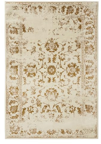 benuta Basic Teppich Suki - Creme/Gelb 160x230 cm - Kunstfaser - Rechteckig & im Style: Vintage, Orient Style - Pflegeleicht für Wohnzimmer Schlafzimmer