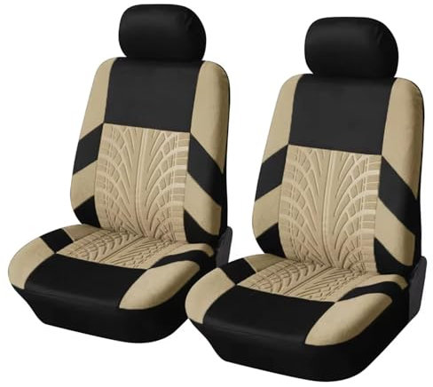Auto Sitzbezüge, für Volvo V40 2013-2018 2 Sitzbezug Auto Vordersitze,Schonbezug Autositz, Atmungsaktiv Verschleißfest Bequem,C Beige