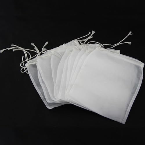 5 Stück weiße Nylon-Siebbeutel – feines Netz – selbstgebrautes Bier Wein Cider Dry Hop Siebbeutel und Brauzubehör (15,2 x 19,8 cm (Breite x Höhe), Bierbrühfilter und Sieb, Weiß