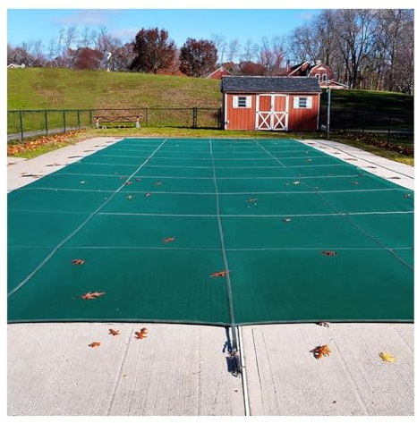 Rygcrud Cubierta De Exterior Cubierta De Malla De Hojas por Encima - Cubierta De Seguridad para Piscinas Enterradas - Tela De Malla Rectangular con Anclajes, Permeable(4x8m)