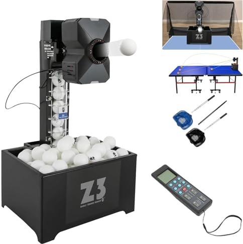 Tischtennis Roboter mit Netz Von 100 Bällen 10 Modi,35-90 Bälle/Min | Levkitch Automatische Tischtennis Ballmaschine Geschwindigkeit 4-40m/s Ping Pong Roboter für Training, Übung