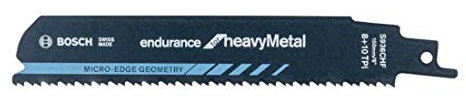 Bosch Professional 5 Stück Säbelsägeblatt S 936 CHF Endurance for Heavy Metal (für Metall, 150 x 25 x 1,1 mm, Zubehör Säbelsäge)